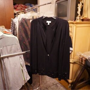 St. John Sport Black Knit Cardigan